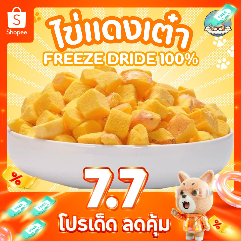 ไข่แดงฟรีซดราย ขนมแมว ขนมสุนัข ขนมสัตว์เลี้ยง อาหารสัตว์เลี้ยงฟรีซดราย ธรรมชาติ 100% โปรตีนสูง