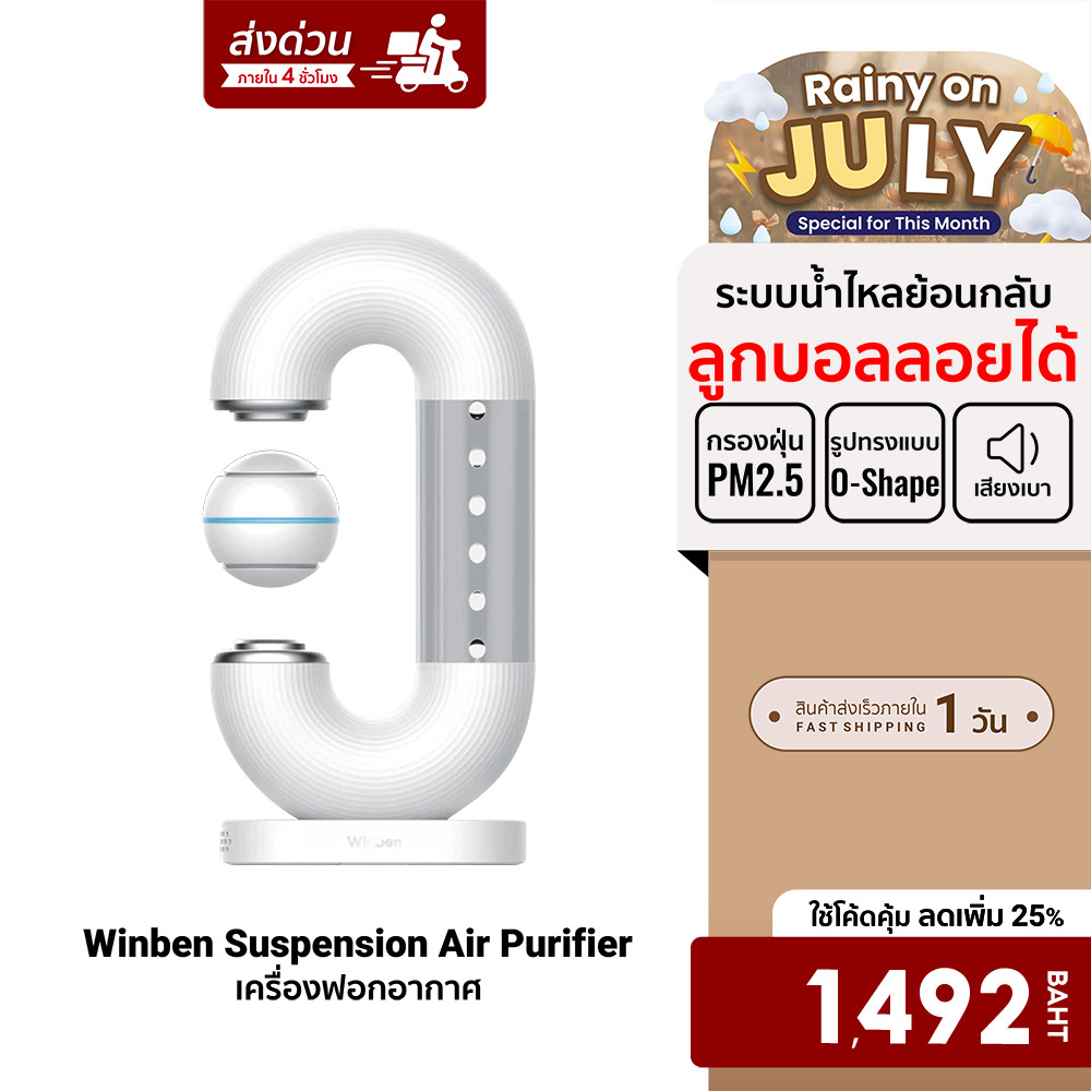 [ลดเหลือ 1492] Winben Suspension Air Purifier กรองฝุ่น PM2.5 ไข้หวัด แบคทีเรีย CH2O เครื่องฟอกอากาศ -7D