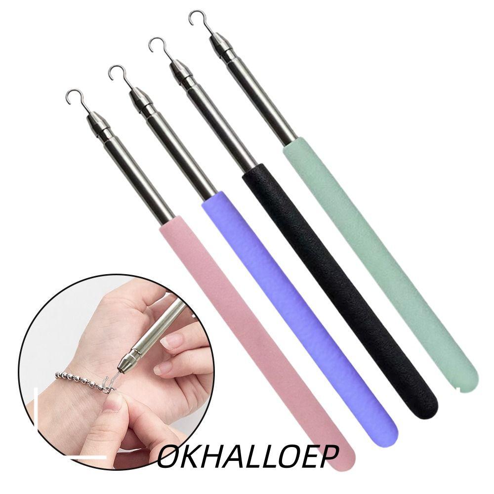 เครื่องมือสร้อยข้อมือ IOKHALLO, ตัวช่วยเครื่องประดับแบบยืดหดได้สแตนเลส, จับมือสร้อยข้อมือตัวช่วยยึดสร้อยคอเครื่องมือ