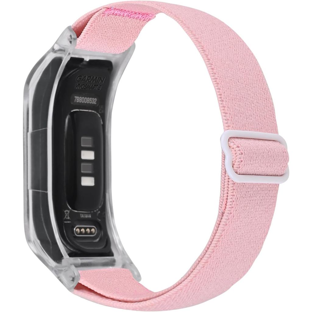 C2D JOY สายไนลอนยืดหยุ่นเข้ากันได้กับ Garmin Vivosmart 5 tracker Replacement Bands พร้อมเคส