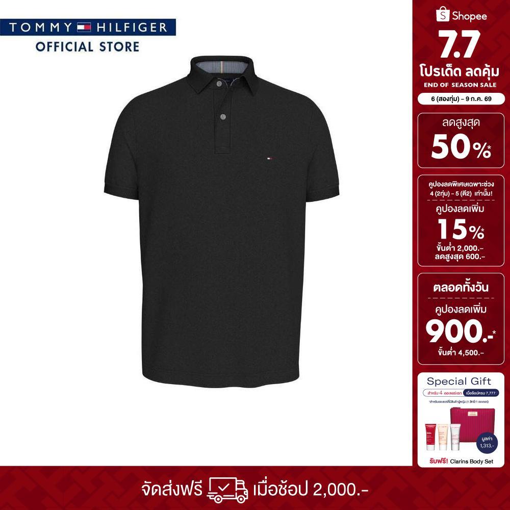 Tommy Hilfiger เสื้อโปโลผู้ชาย รุ่น MW0MW26881 BDS - สีดำ