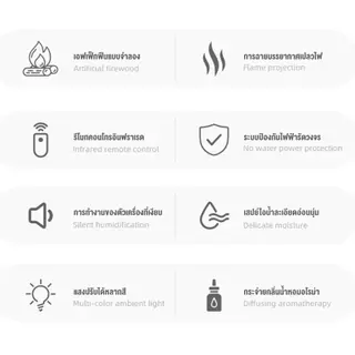 เครื่องพ่นอโรมาเปลวไฟ มีรีโมท ตั้งเวลาได้ ไฟLED เพิ่มความชื้น เครื่องพ่นไอน้ำ aroma diffuser
