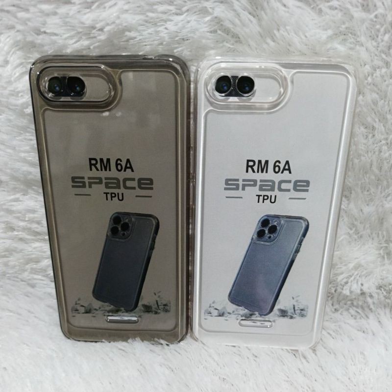CASE SoftCase Casing Redmi 6A Silicone Clear Transparent TPU Space Original Space Clear black