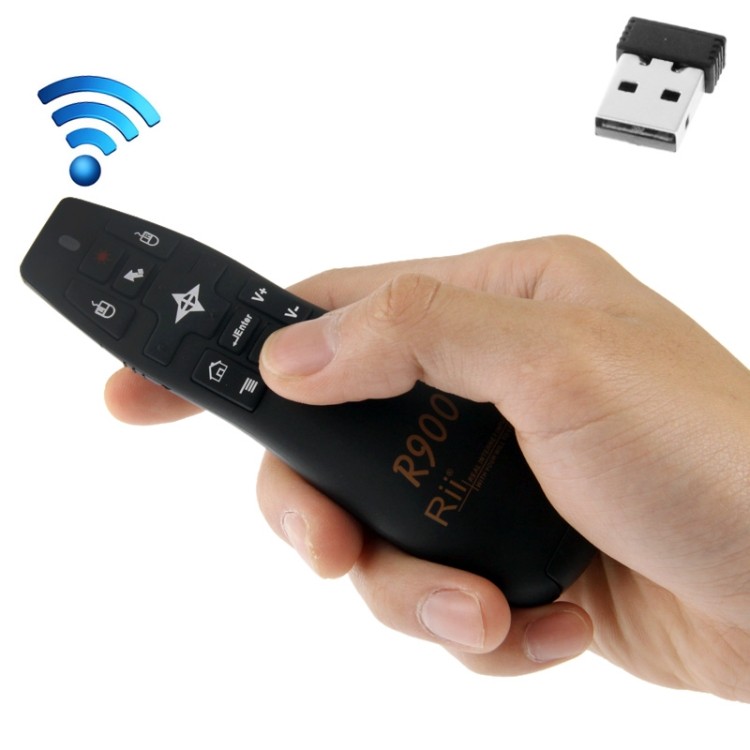 2.4G Wireless Presenter Laser Pointer Fly Mouse Rii Professional Air Mouse R900 สําหรับ HTPC / Andro