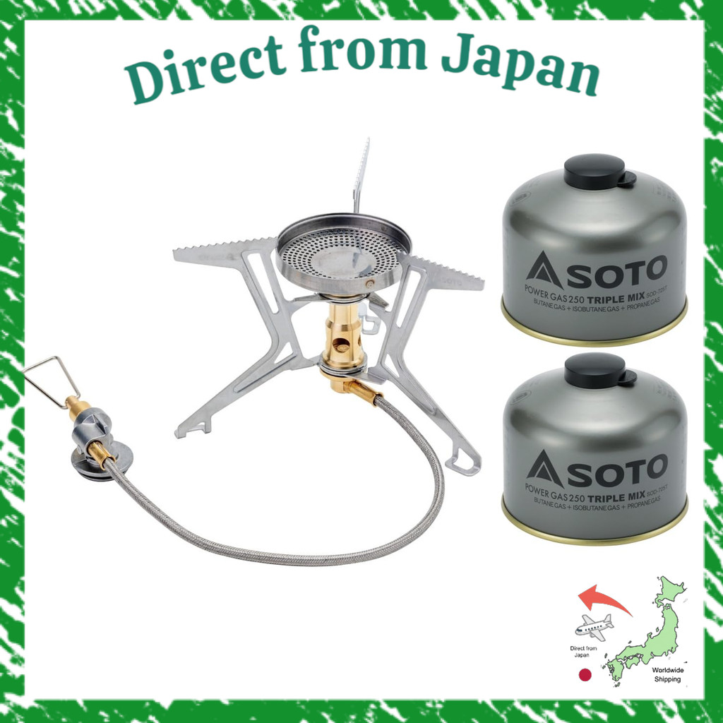 Direct From Japan SOTO Micro Regulator Stove FUSION Trek SOD-331 & Power Gas 250TM SOD-725T (2 canis