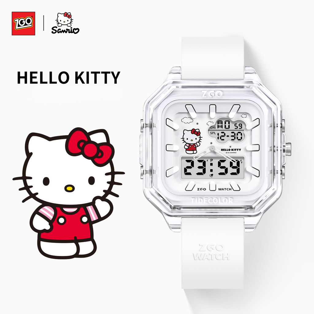 HelloKitty Hello Kitty Co-Branded Student Watch Womens Junior High School Student Alarm Clock Chrono
