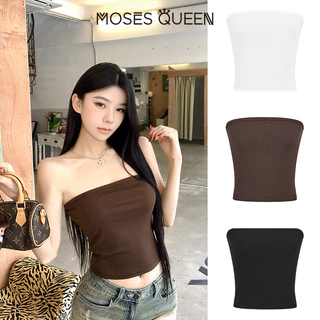 MOSESQUEEN สาวเซ็กซี่ใส่เสื้อชั้นในสั้น ใส่เสื้อกั๊กกระชับที่เผยหน้าอก ช่วยให้ดูผอมและมีความยืดหยุ่น ใส่ชั้นนอกได้หลากหลาย #63109