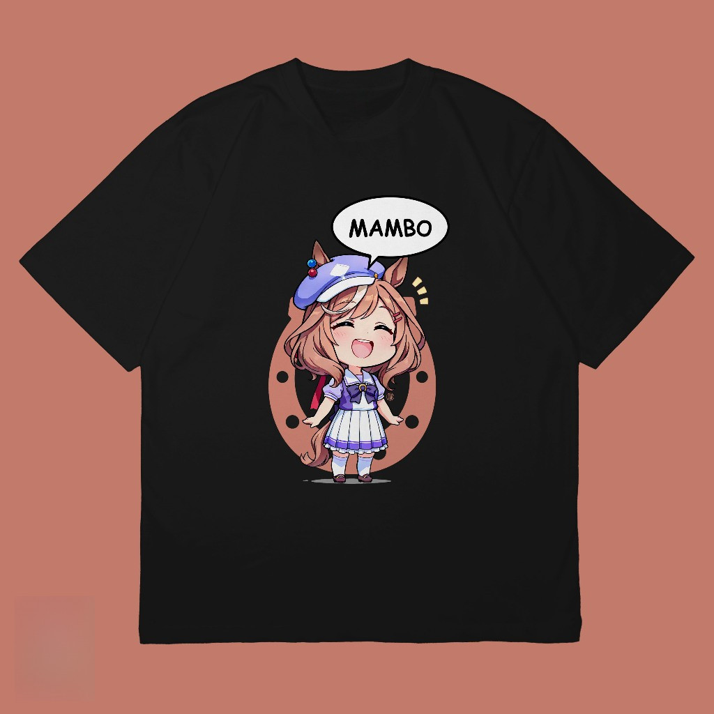 เสื้อยืดคอกลม Uma Musume Manhattan Cafe Mambo Q版 ยูนิเซ็กซ์ ขนาด S-5XL