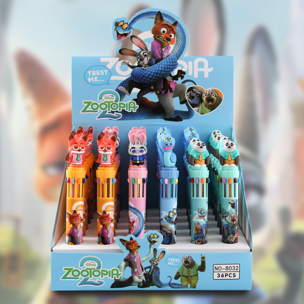 Zoo Ten-Color ปากกาลูกลื่นมูลค่าสูงคู่มือปากกา Oily Multi-Color ปากกานักเรียนชั้นประถมศึกษาการเรียนร
