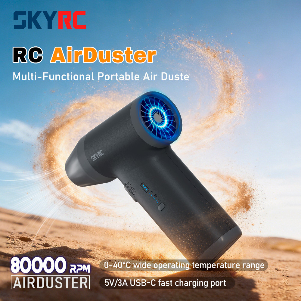 SKYRC AirDuster 80000RPM Brushless Blower 2S Li-ion 6-Speed Stepless for RC Car ESC Keyboard Motor C