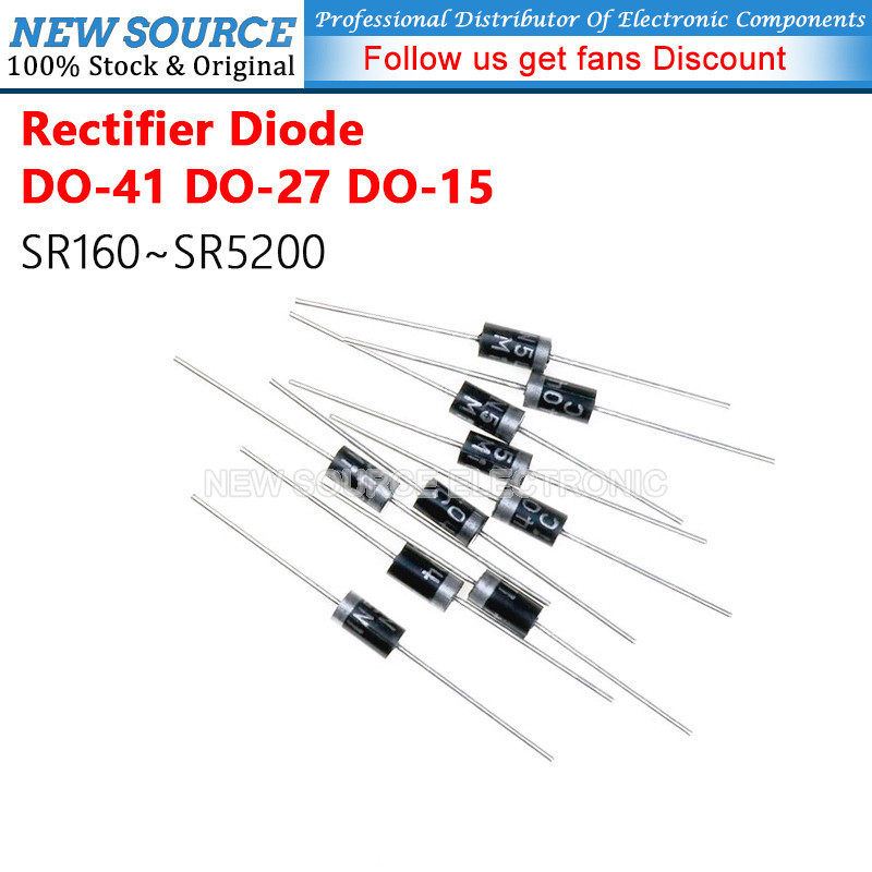 [10-50 ชิ้น] SR160 วงจรเรียงกระแสไดโอด DO-41 DO-27 DO-15 SR360 SR540 SR560 SR1100 SR2100 SR2200 SR3100 SR3200 SR5100 SR5200 ยี่ห้อใหม่เดิม