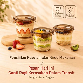 GLARO 2PCS อาหารเช้าข้าวโอ๊ตถ้วย 700ML แบบพกพา Overnight ธัญพืชโยเกิร์ตอาหารเช้าแก้วแก้วขวด Jar Cawan ข้าวโอ๊ต