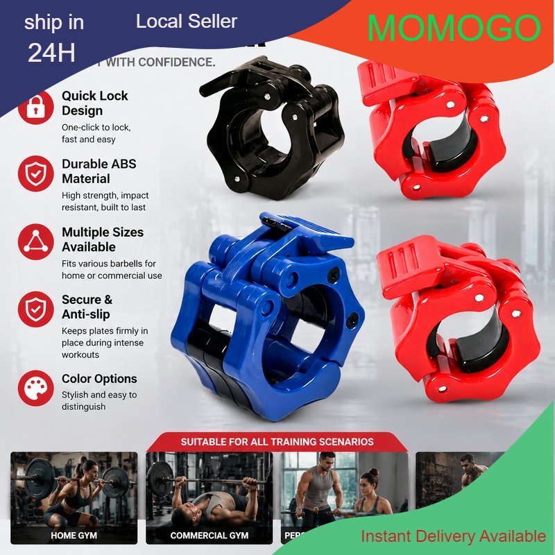 2 ชิ้น Barbell Spinlock 2.5 ซม. Olympic Barbell คลิปทนทาน Quick Release Barbell ปลอกคอน้ําหนักแผ่นล็