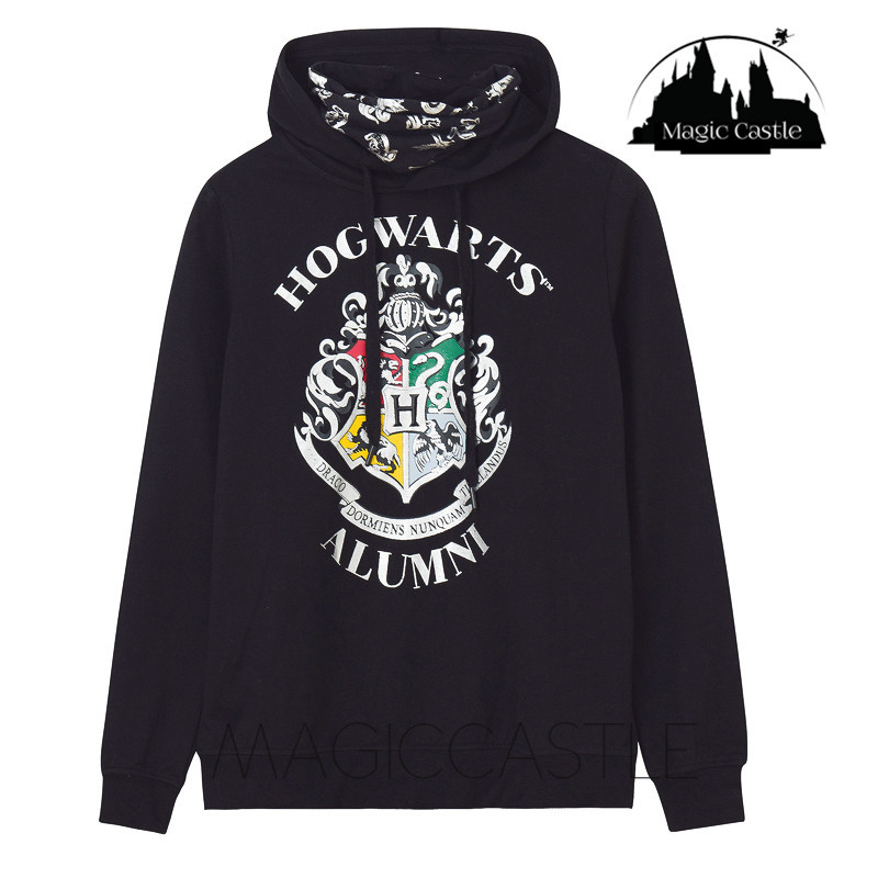 Harry Potter สินค้า Hogwarts School Badge Hooded Unique Print Scarf Sweatshirt Top Jacket