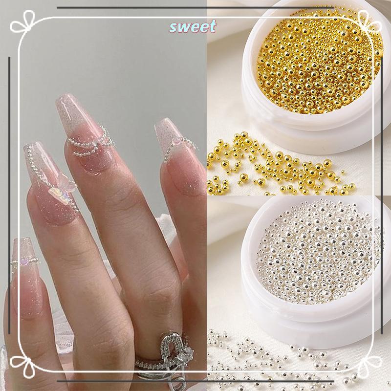 FORYOU 0.4 มม.-1.5 มม.Mini Steel Ball โลหะ Micro Caviars โลหะผสมเล็บ Rhinestones เครื่องประดับเล็บอุ