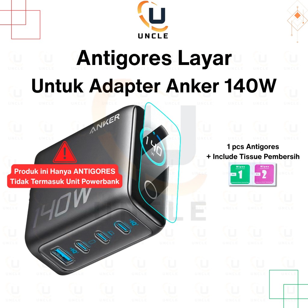 UNCLE - Hydrogel CLEAR เข้ากันได้กับ Anker Charger Adapter 140W B2697 (ซิลิโคนป้องกันรอยขีดข่วน)