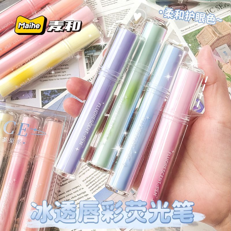 Maihe Highlighter Color Marker Pen Silver Marker Pen หลากสีสําหรับหมายเหตุคู่มือพิเศษปากกากระพริบจุด