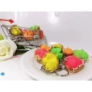 🍡🍡พวงกุญแจ​ขนมถ้วยฟู ขนมไทย น่ารัก น่ากิน พวงกุญแจแฮนด์เมด🍡🍡