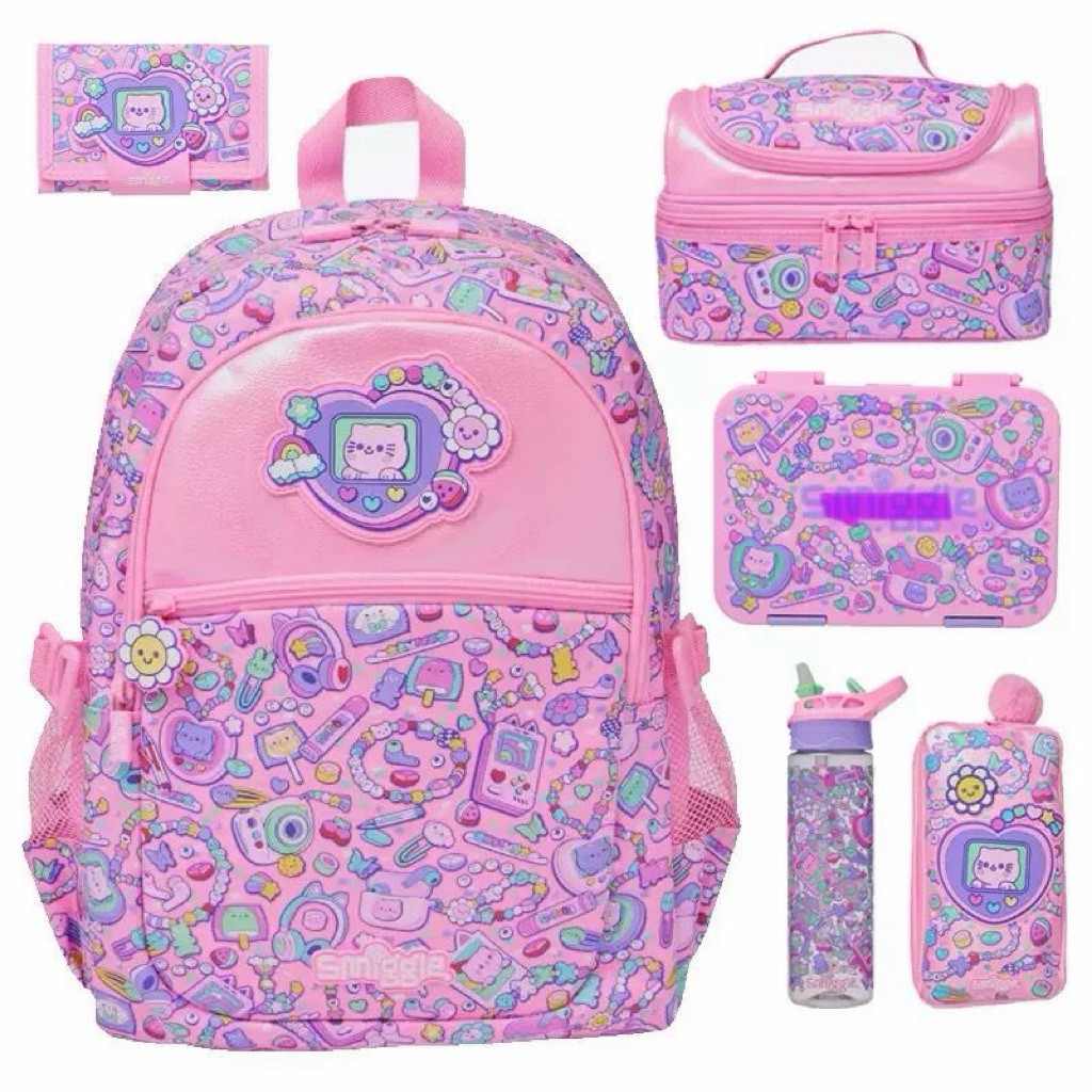 HORANSHOP NEW BACKPACK SD SMiGGLE CLASSIC CAT CUTE PINKGRADE ORIGINAL