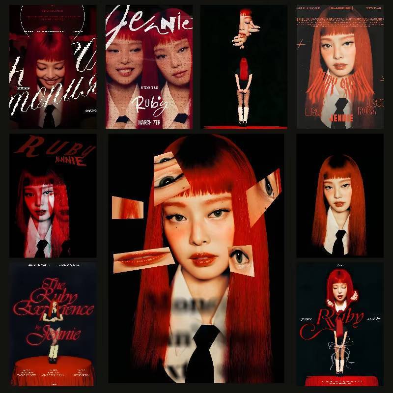 อัลบั้มใหม่ J-JennieS Ruby โปสเตอร์ Self-กาวศิลปะสติกเกอร์กระดาษกันน้ํา Coffee House Bar Room Wal -