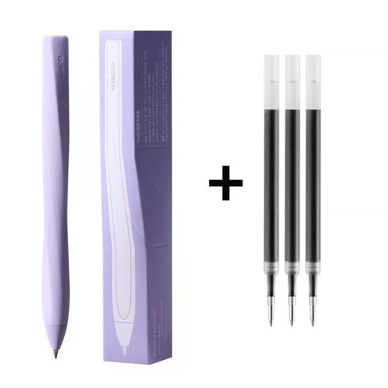 0.5 มม.Kaco Twist ปากกาเจลหมึกความจุขนาดใหญ่ปากกาเขียนเรียบนวัตกรรมสํานักงานเครื่องเขียนโรงเรียน 3 ชิ้นสีดําเติม