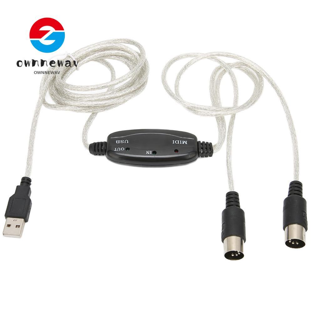 OWNNEPH สาย USB to MIDI, Plug and Play 2 in 1 16 ช่อง PC to Synthesizer, สะดวกและปฏิบัติไม่มีไดร์เวอ
