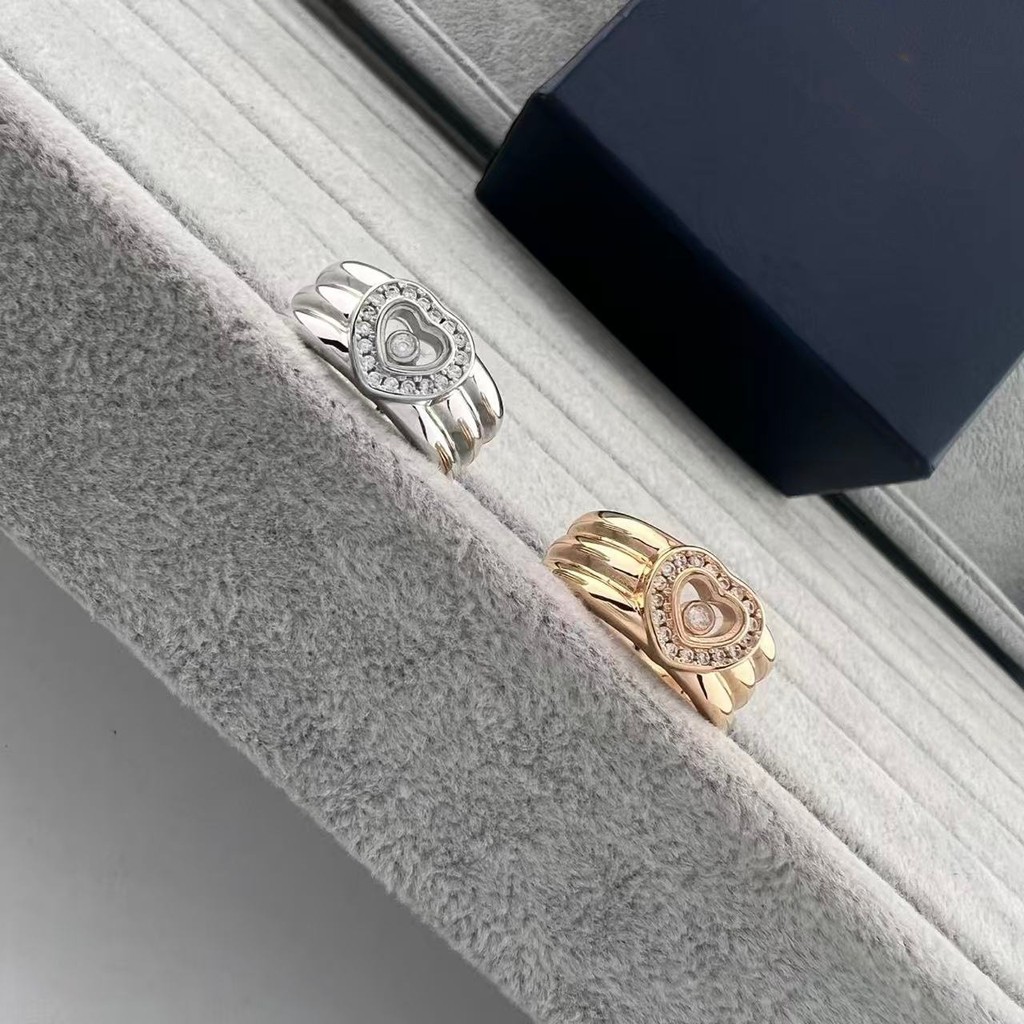 Happy Diamond Ring Female 18K Rose Gold Single Diamond Heart-Shaped Ring Ring NO.26071338