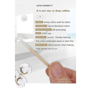 Small Cotton Swabs (คัตตอนบัต หัวแหลม) สำลีก้านไม้ สำหรับเช็ดเล็บ แต่งหน้า 100แท่ง/ซอง ราคาถูกสุดๆ