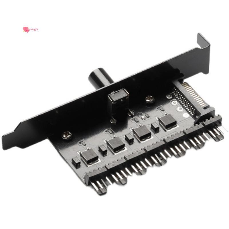 georg33PC Case Fan Hub Controller Cable Splitter Sata ชาร์จหม้อน้ําสําหรับคอมพิวเตอร์เดสก์ท็อป