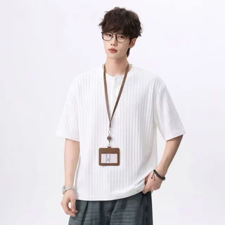 เสื้อยืดฮันรี่ลำบุตร สไตล์เกาหลี สไตล์โอลด์มันนี่ ผ้านุ่มเนียน สีพื้นแขนสั้น สวมใส่ได้ทั้งชายหญิง ใส่ง่ายจับคู่ได้ทุกชุด