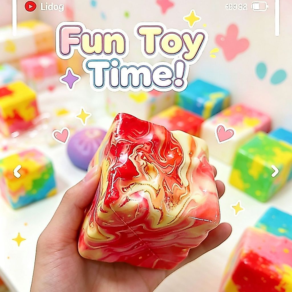 Stress Cube Maltose Ice Cube Water Cube Decompression Pinch Music Decompression Vent ของเล่น 9UFI