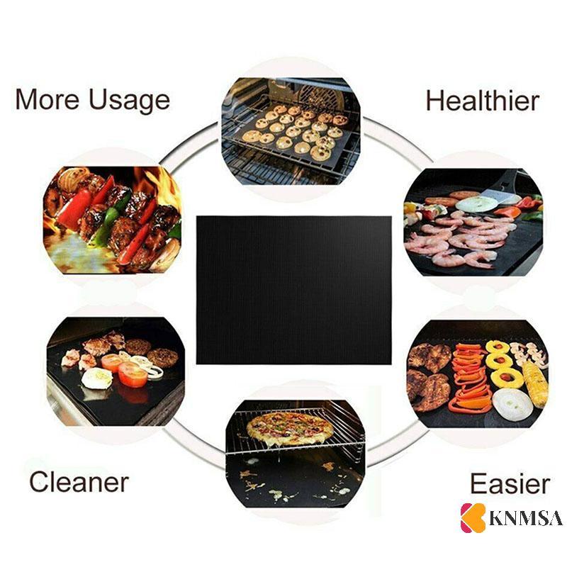 KNMSA] Reusable Non-santi BBQ Grill Mat BBQ Baking Liners Teflon เครื่องมือห้องครัวเดิม Ssnknคอเต่าh