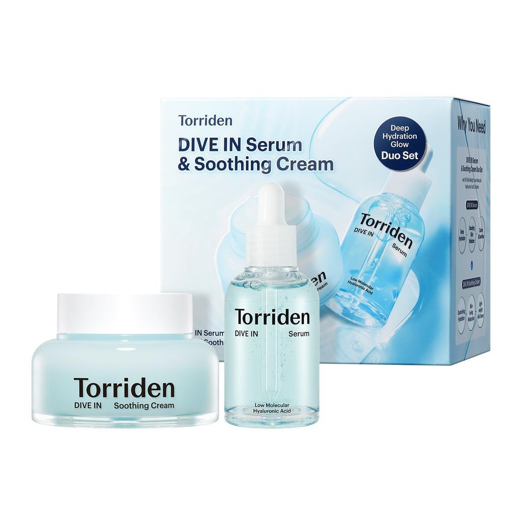 Torriden DIVE IN Serum 1.69 fl.oz. + ซูทติ้งครีม (กระปุก) 3.38 fl.oz. | ชุดดูแลกรดไฮยาลูโรนิก | Deep