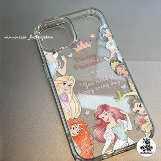 เคส For iPhone 16 เคสไอโฟน11 ใสแวววาวด้วย TPU นุ่มๆ สีสันสดใส พร้อมดอกไม้เจ้าหญิงแสนสวย For iPhone12 15 14 13 Pro max