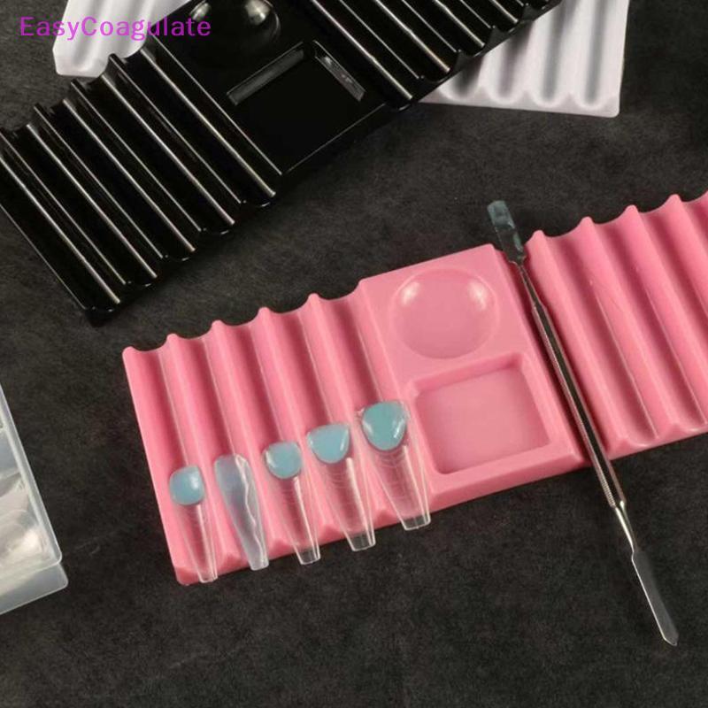 Eas Nail Art Palette สําหรับเล็บมืออาชีพทนทานผสม Palette พร้อมผู้ถือสําหรับเล็บปากกาและแปรง Creative