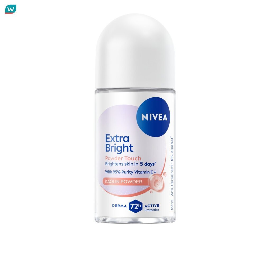 Nivea นีเวีย โรลออน เอ็กซ์ตร้า ไบรท์ พาวเดอร์ 50 มล. โรลออน ระงับกลิ่นกาย