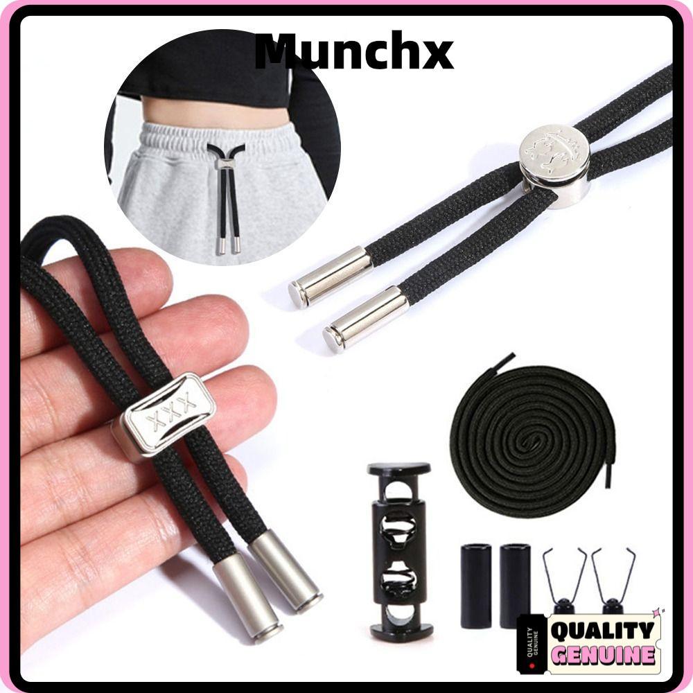 MUNCHX เชือกกางเกงกีฬา, สายรัดเอวยางยืดแบบปรับได้, ทันสมัยพร้อมหัวเข็มขัดกางเกงขี้เกียจสายรัดอุปกรณ์ยึดกางเกง