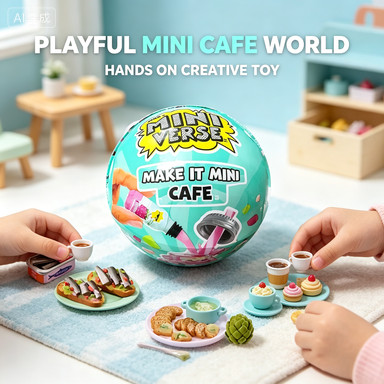 MGAs Miniverse Make It Mini Cafe Series 6 Unbox Make Set Display DIY เรซิ่น Play Kit สมจริง Mini Caf