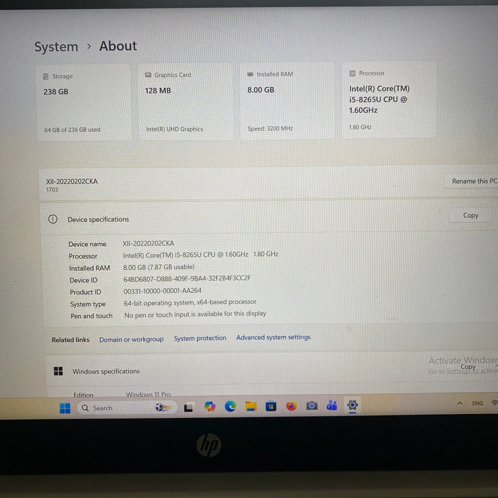 HP ProBook 450 G6 Core i5-8265U RAM 8GB SSD 256GB 15.6 นิ้ว thumbnail 9