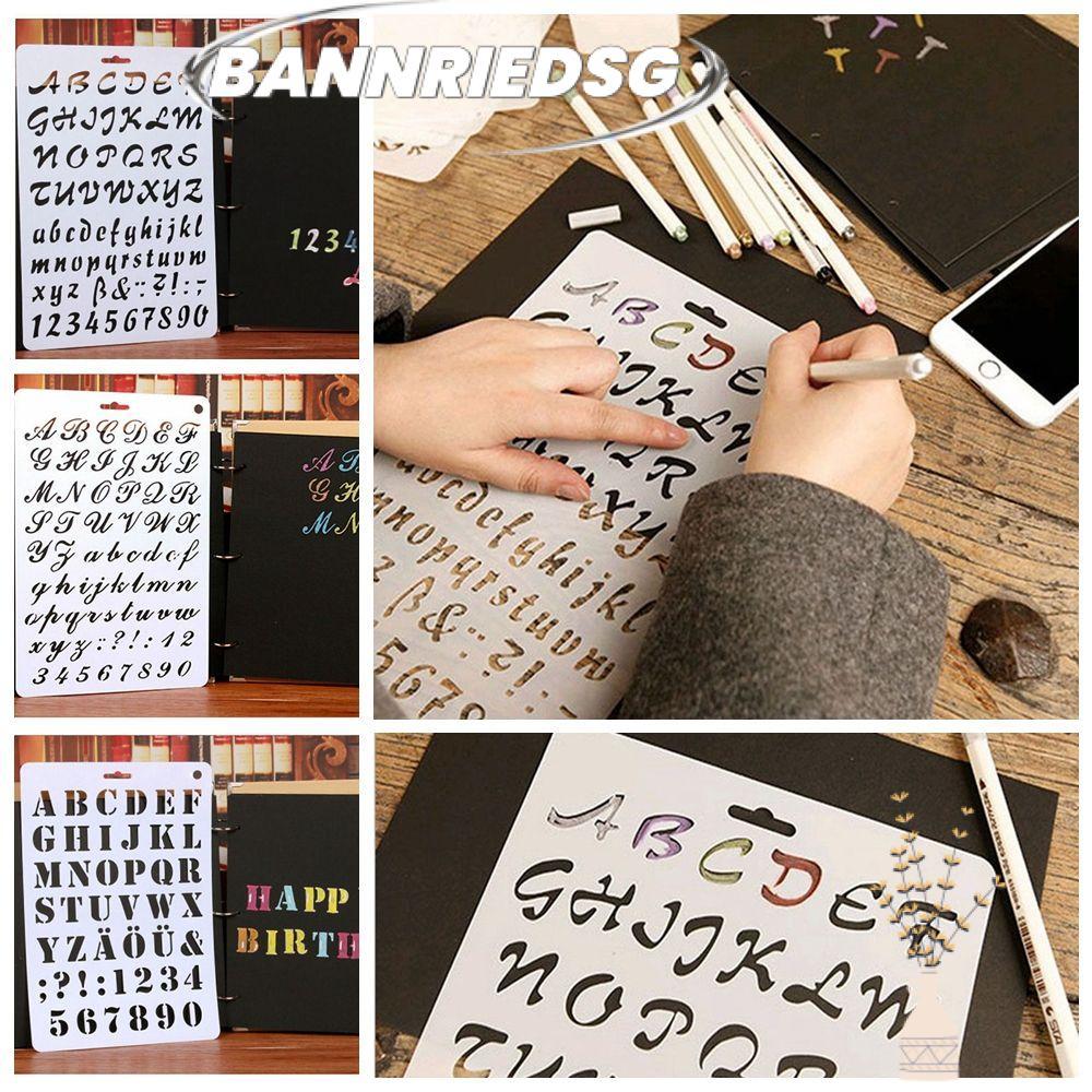 BANNRIEDSG989YR ลายฉลุพลาสติก DIY Scrapbooking Journal ภาพวาดแม่แบบ