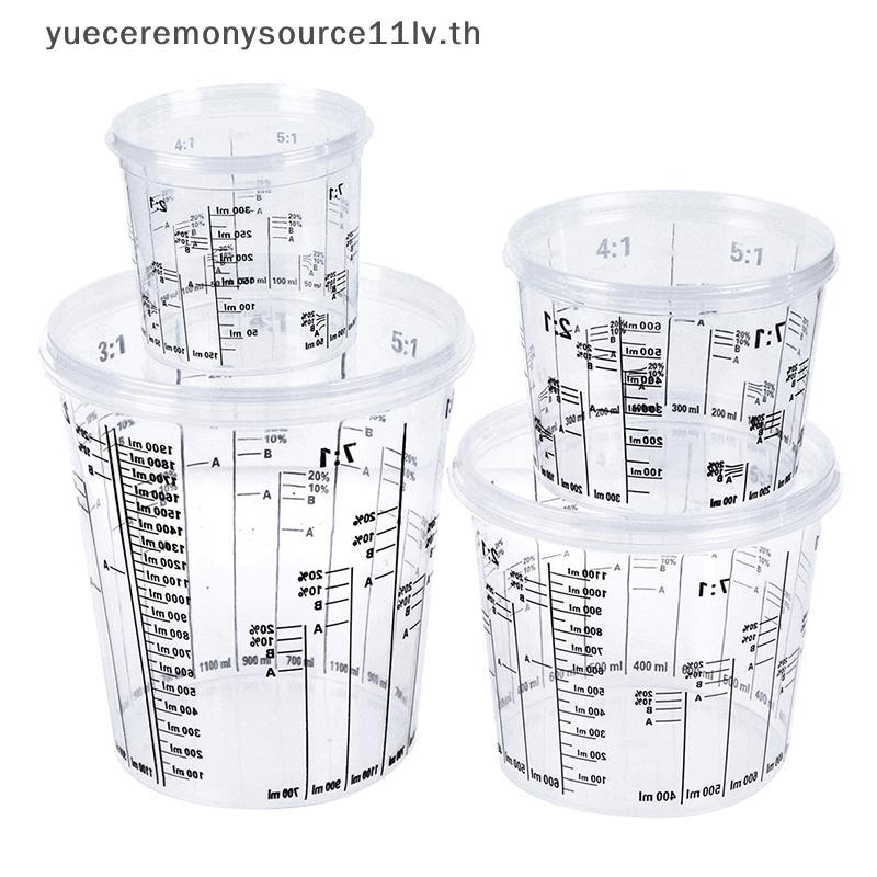 L&Z ถ้วยผสมสีพลาสติก PP ถ้วยสีพลาสติกแข็งพร้อมฝาครอบ