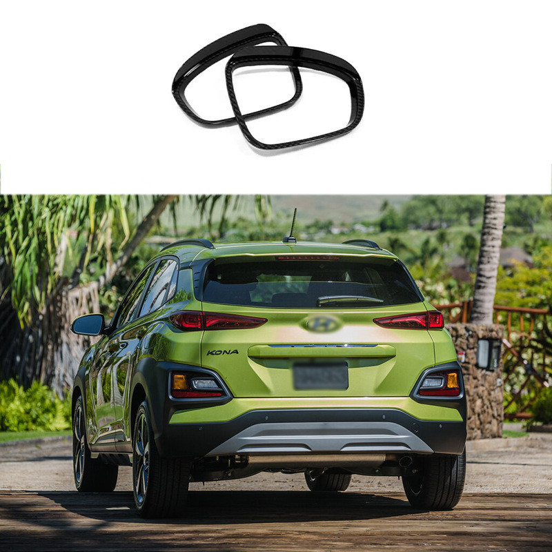 เหมาะสําหรับ 17-21 Hyundai Kona Encino Kauai กระจกมองหลังกันฝนคิ้วฝาครอบชิ้นส่วนตกแต่ง