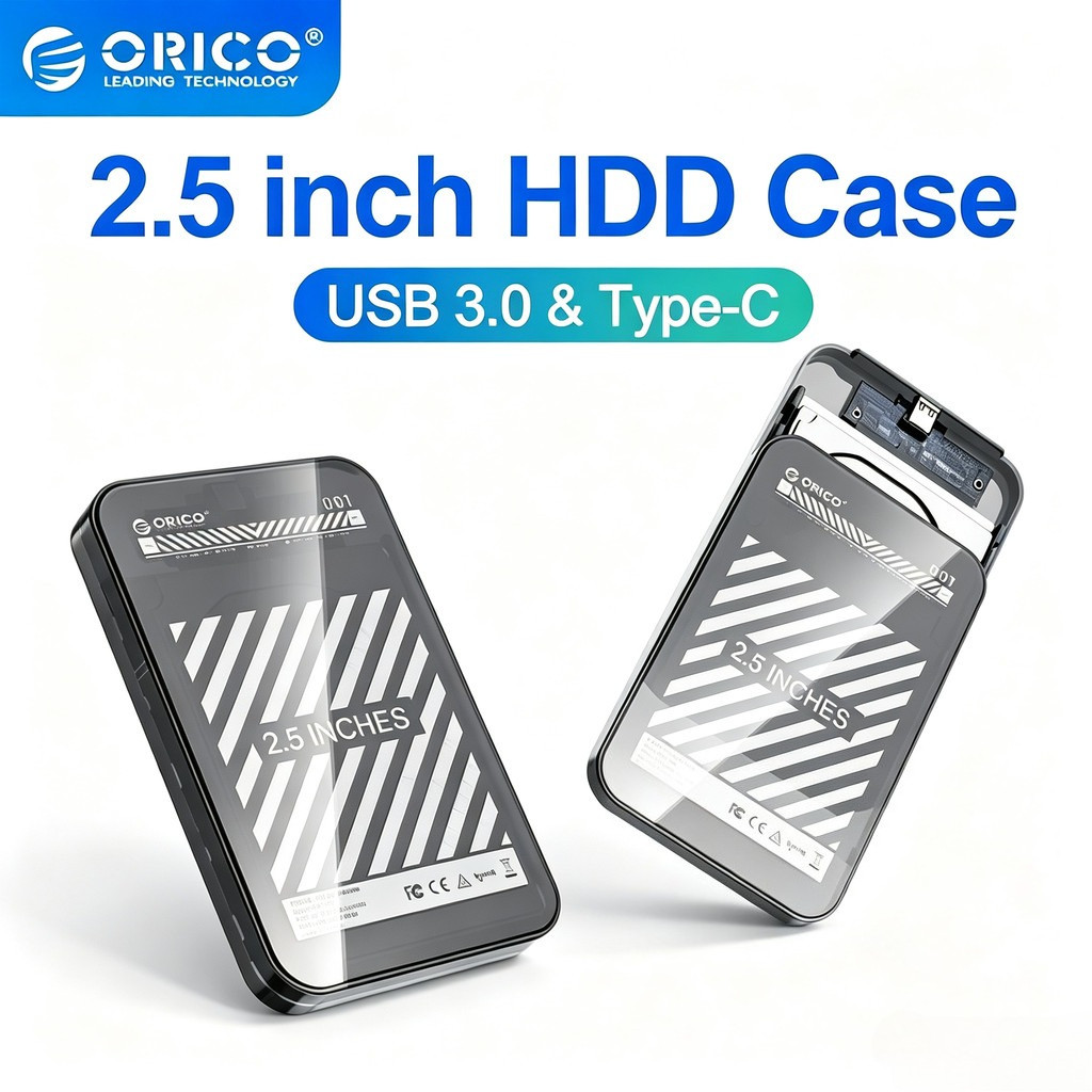 ORICO กล่องใส่ฮาร์ดไดรฟ์ 2.5 นิ้ว USB3.0 SATA 5Gbps Type-C ภายนอกแบบพกพา HDD Case
