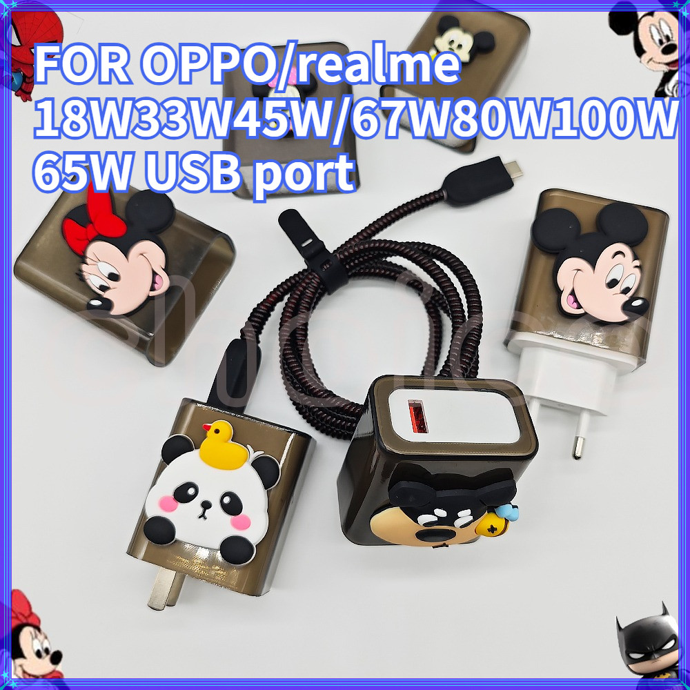 ใหม่การ์ตูนสําหรับ OPPO 18W 33W 45W A6t Pro A3x A40 67W 80W A6s 5G Reno 16 Pro 65W USB 1M สายป้องกัน
