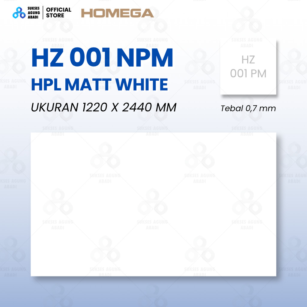 HPL Homega HZ 001 NPM (Natural มีรูพรุนแมตต์) Premium Dove White Anti-Fingerprint Matt White HZ-001