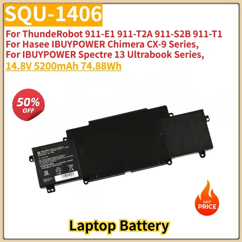 SQU-1406 แบตเตอรี่แล็ปท็อปคุณภาพสูง 14.8V 5200mAh 74.88Wh สําหรับ ThundeRobot 911-E1 911-T2A 911-S2B
