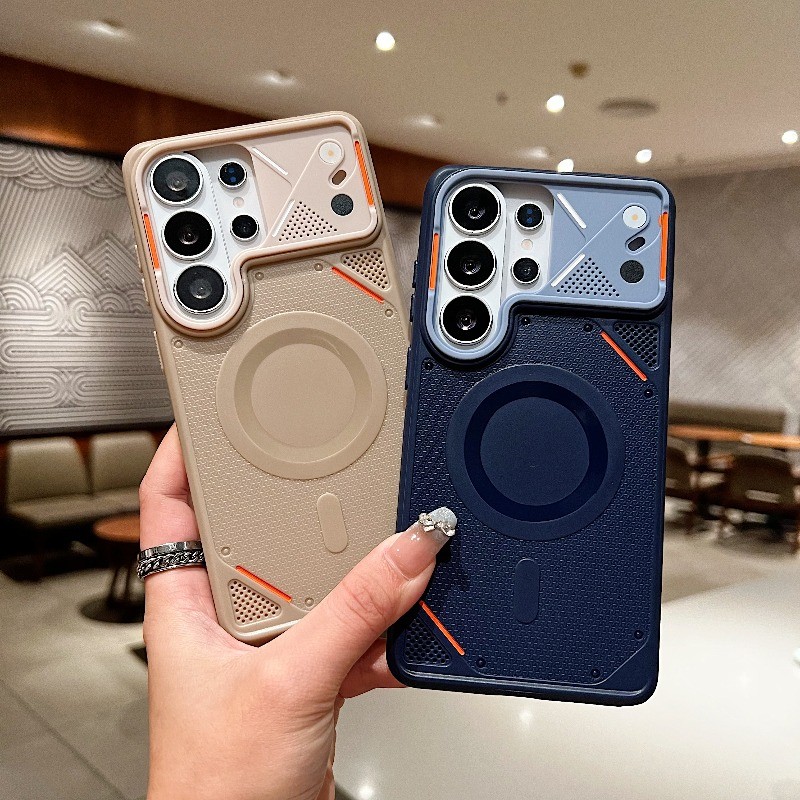 หรูหรา Matte ปลอกแม่เหล็กสําหรับ Samsung Galaxy S25 Ultra S24 Ultra S23 S22 S21 S23 S25 FE S26 Ultra กันกระแทกนุ่มกรณี