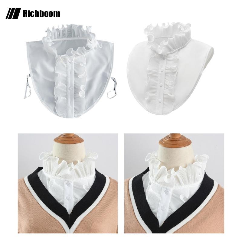 Rich Lapel False Collar Ruffle Edge Collar Universal Shawl Neckwrap สําหรับผู้หญิงฤดูร้อนชุดหญิงเสื้