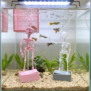 ถัดไป‌ โครงกระดูกเต้นรํา Aquarium Bubbler, 3D พิมพ์พลาสติกถังปลา Dance Skull เครื่องประดับ, Creative Air Driven พร้อม Air Tube Gothic แบบไดนามิกโครงกระดูก Bubbler ฮาโลวีน Decor