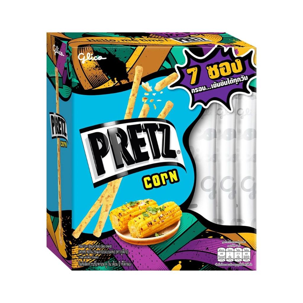 กูลิโกะ เพรทซ์แชร์แพ็ครสข้าวโพด Glico Pretz Corn Share Pack 98g.